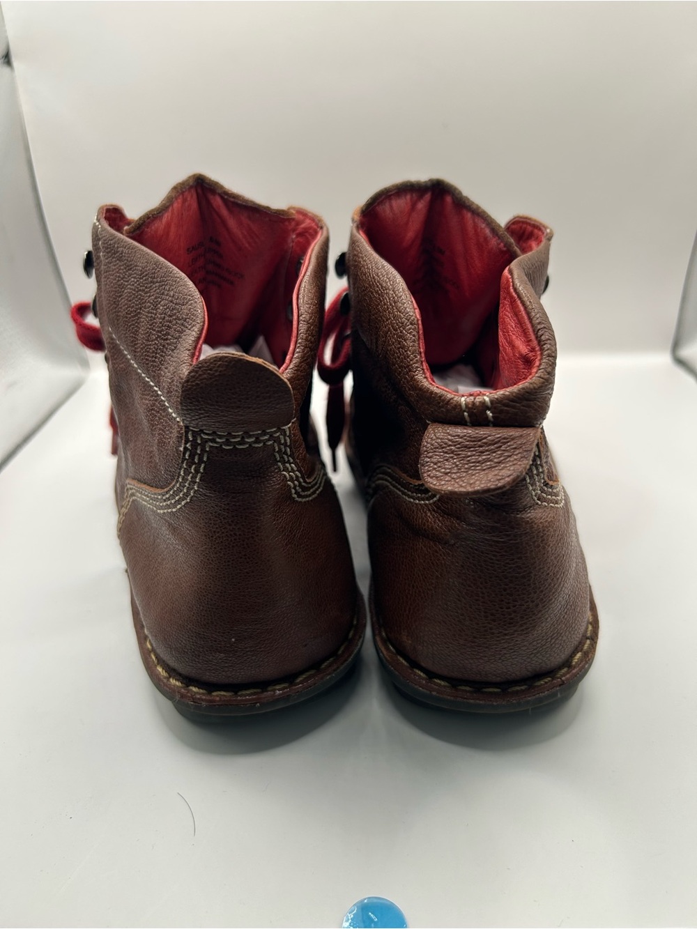 OTBT Sausalito Women's Brown Leather Ankle Boots Sz 6.5M Red Laces Gorpcore Boho - Picture 6 of 6